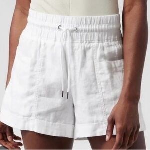 Athleta High Waist White Linen Shorts NWOT